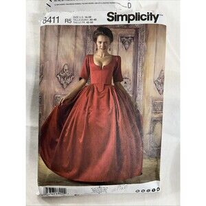 Simplicity 8411 American Duchess Historical Costume Dress Pattern 14-22 Uncut